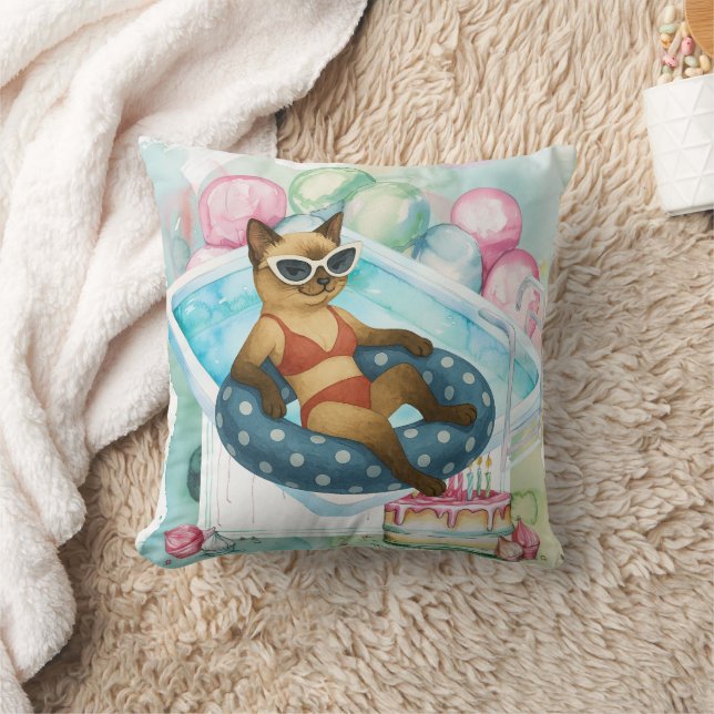 Coussin Pool Party for Siamese Cat lovers  (Couverture)