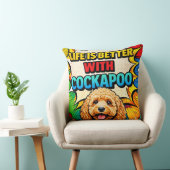 Coussin Pop Art Cockapoo | Cadeau drôle pour amate (Chaise)