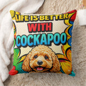 Coussin Pop Art Cockapoo | Cadeau drôle pour amate (Couverture)