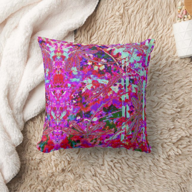 Coussin Pop Art Dragonlies sur Pink (Couverture)
