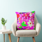 Coussin Pop art fleurs vives (Chaise)