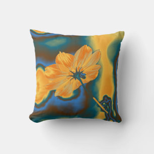 Coussin Pop Art Gros plan Fleur Cosmos Jaune