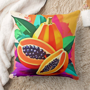 Coussin Pop Art Papaya découpé