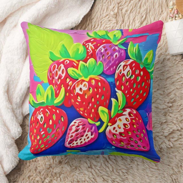 Coussin Pop Art Strawberry (Couverture)