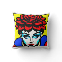 Pop art style comique femme et fleurs