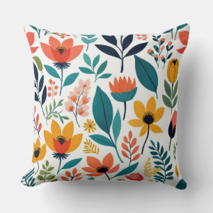 Coussin Pop de prairie solaire minimaliste floral moderne
