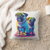 Coussin Pop Pugs en rose (Couverture)
