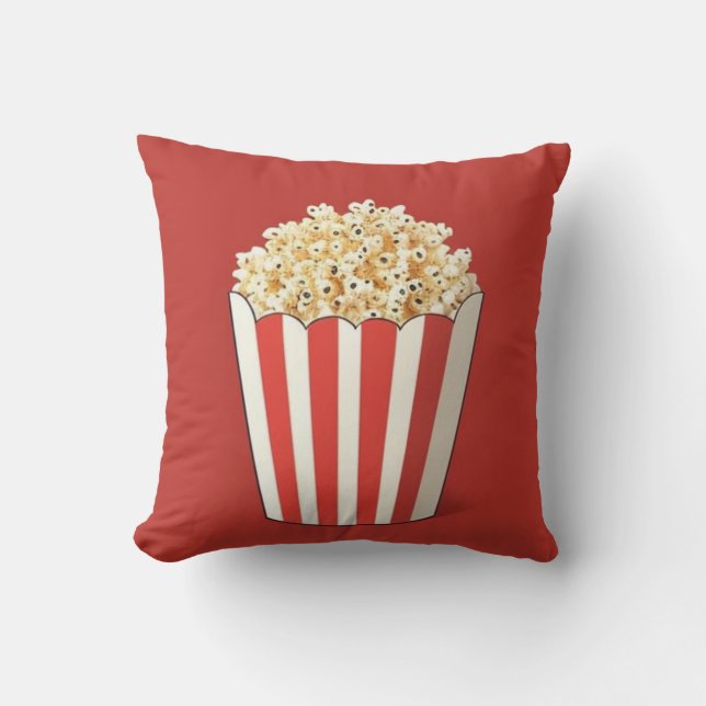 Coussin Popcorn dans un Arrière - plan rouge (Recto)