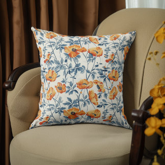 Coussin Poppies de Californie vintage
