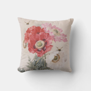 Coussin Poppies et abeilles