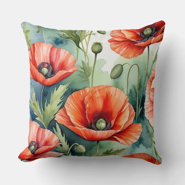 Coussin Poppies sauvages (Recto)
