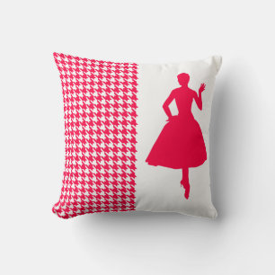 Coussin Poppy Modern Houndstooth avec Silhouette