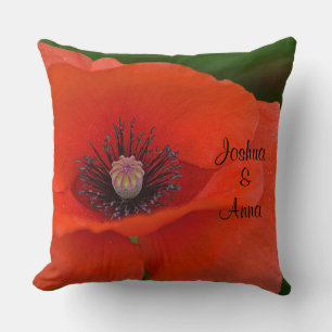 Coussin Poppy rouge personnalisé
