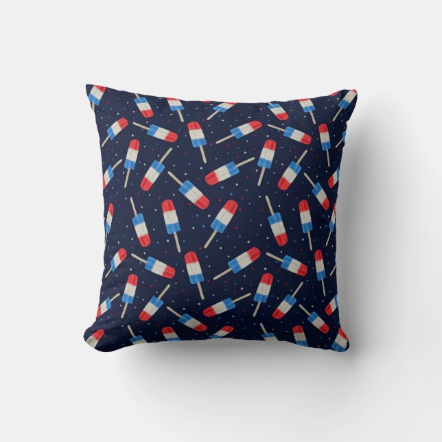 Coussin Popsicles patriotiques la nuit (Recto)