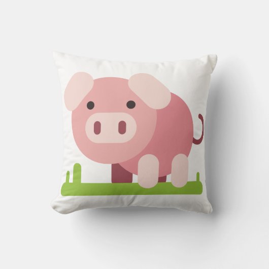 Coussin Porcelet rose joyeux (Recto)