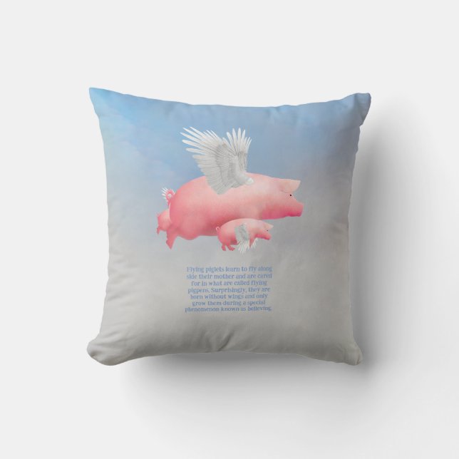 Coussin Porcelets volants (Recto)