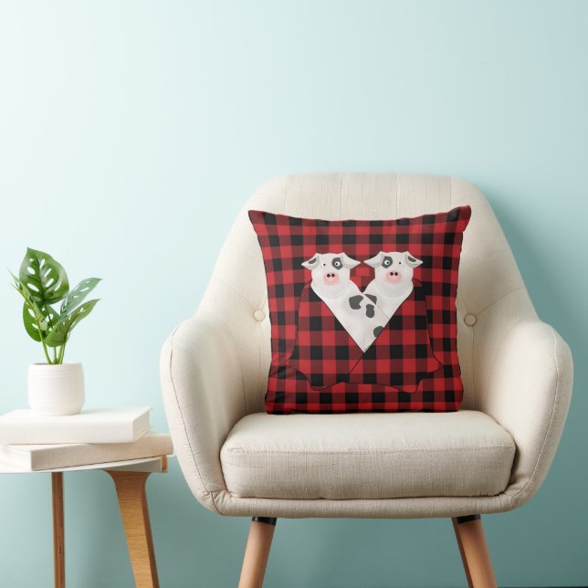 Coussin Porcs dans une couverture Jetez l'oreiller (Chaise)
