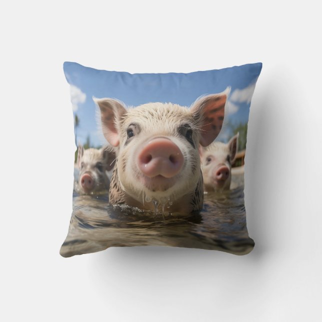 Coussin Porcs de natation de haute qualité Bahamas Plage d (Verso)