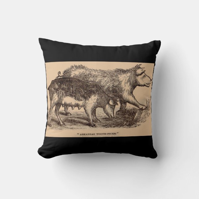 Coussin Porcs posters de animaux de ferme du 19e siècle (Recto)