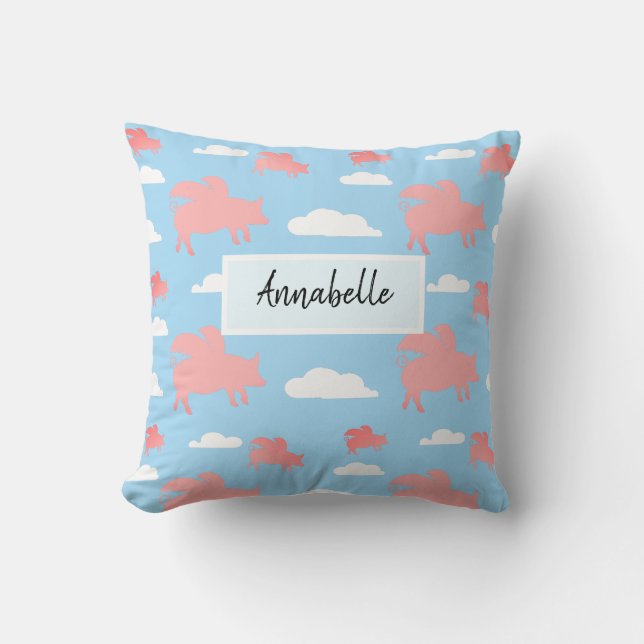 Coussin Porcs volants lunaires (Recto)