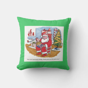 Coussin Poreiller à jetons vert carré père Noël Wet