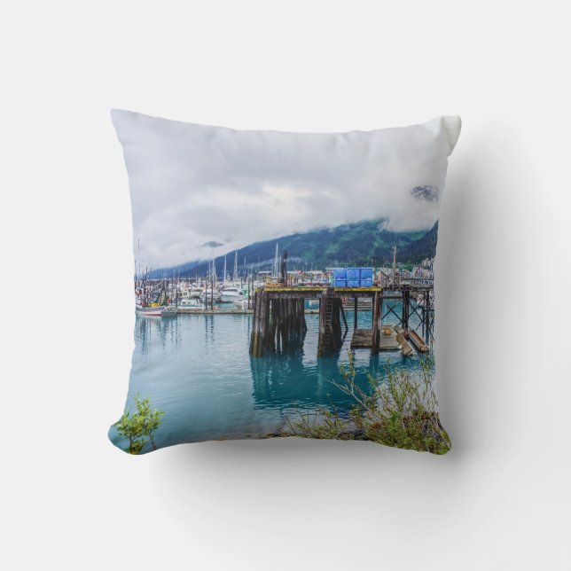 Coussin Port de Whittier en Alaska (Recto)