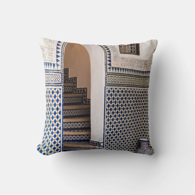 Coussin Porte carrelée marocaine (Recto)