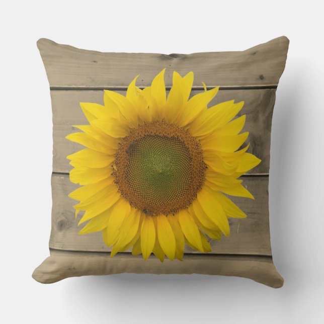 Coussin Porte de barde de tournesol rustique (Recto)
