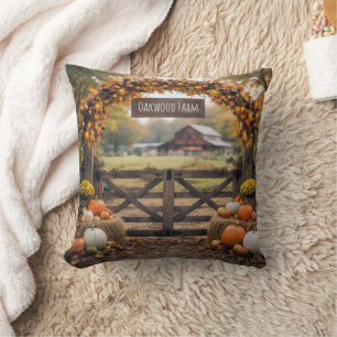Coussin Porte de ferme d'automne avec arche