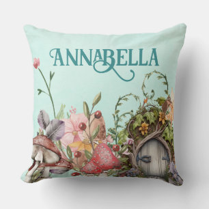 Coussin Porte de jardin arboré de forêt enchantée sur Turq