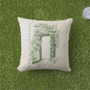 Coussin Porte de jardin rustique vintage personnalisée ave
