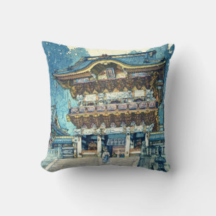 Coussin Porte de Yomeimon, Hiroshi Yoshida, coupe de bois