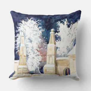 Coussin Porte d'hiver la nuit (croquis)