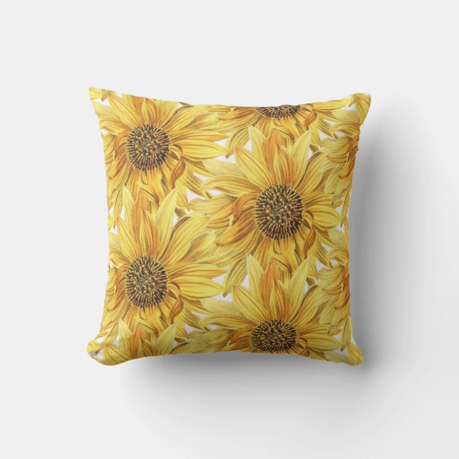 Coussin Porte ou patio tournesol jaune (Recto)
