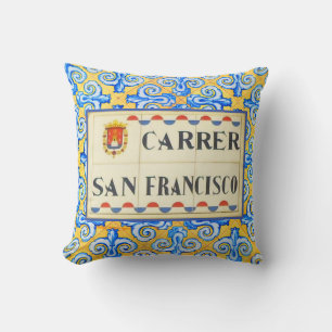 Coussin Porte San Francisco Espagne Signe de rue Imprimer