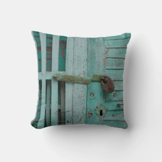 Coussin Porte Turquouise patinée