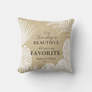 Coussin Porteur de bague moderne Kraft simple Tropical Lea
