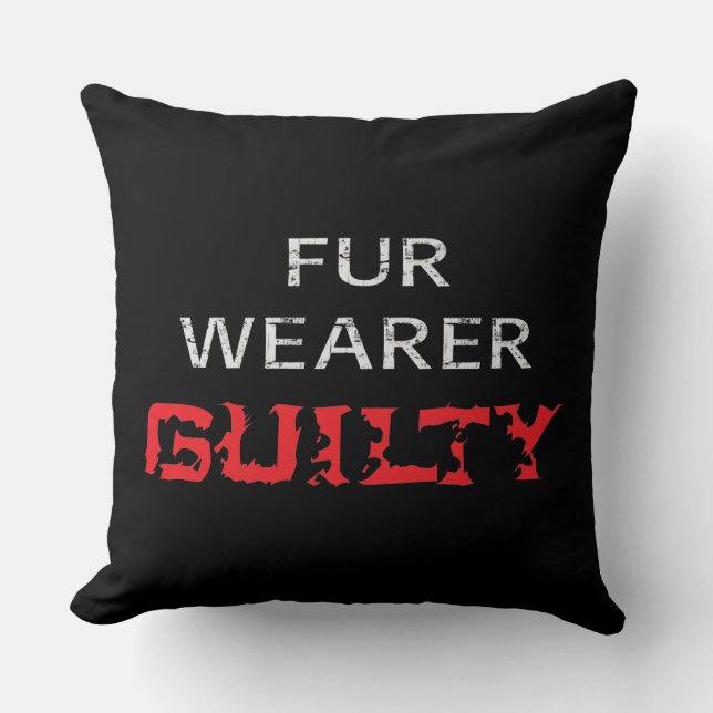Coussin Porteur de fourrure coupable (Recto)