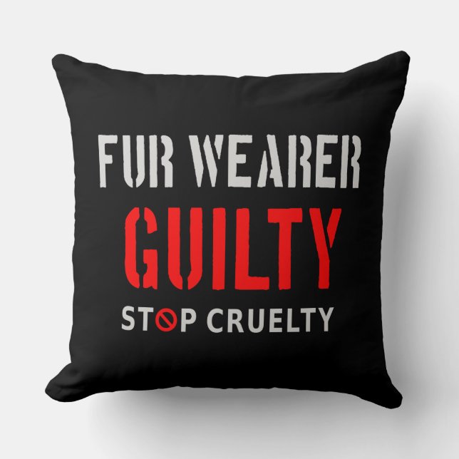 Coussin Porteur de fourrure coupable (Recto)