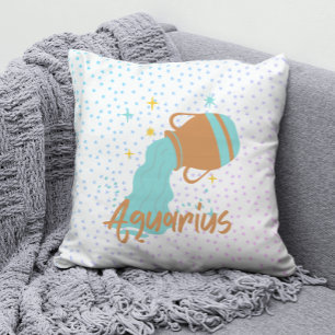 Coussin Porteur d'eau Aquarius moderne Zodiac