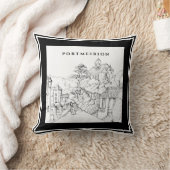 Coussin Portmeirion Nord de Galles Stylo Encre croquis noi (Couverture)