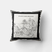 Coussin Portmeirion Nord de Galles Stylo Encre croquis noi (Verso)