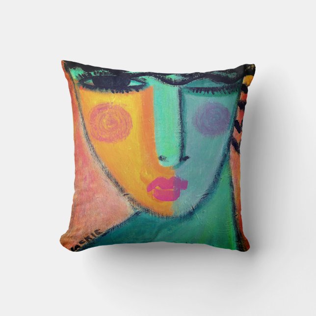 Coussin Portrait Abstrait d'une femme (Recto)