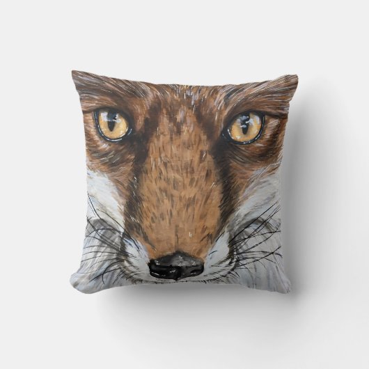 Coussin Portrait Cute Fox Aquarelle (Recto)