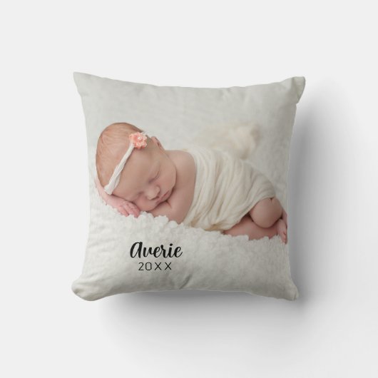 Coussin Portrait de bébé personnalisé 2 faces (Recto)