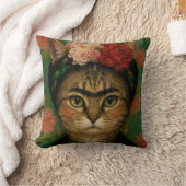 Coussin Portrait de chat de Frida Kahlo, impression d'art (Couverture)