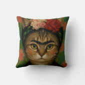 Coussin Portrait de chat de Frida Kahlo, impression d'art (Verso)