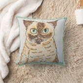 Coussin Portrait de Chat Fantaisiste Coloré (Couverture)