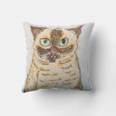 Coussin Portrait de Chat Fantaisiste Coloré (Verso)