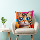 Coussin Portrait de chaton tabby mignon avec de grands yeu (Chaise)